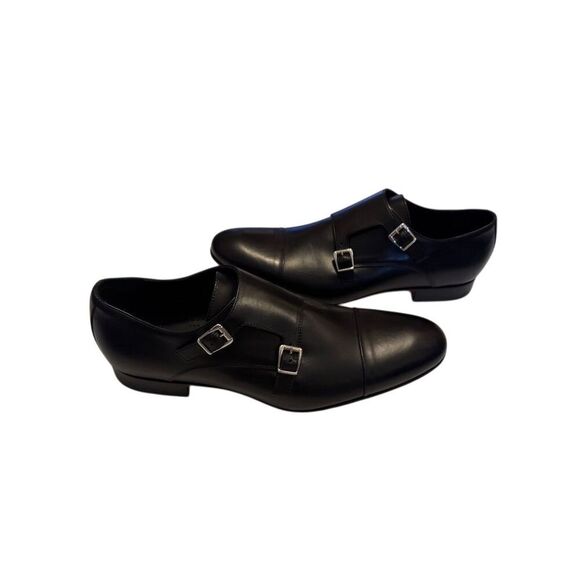 Massimo Matteo Men's Double Monk Strap Dress Shoes Black Size 13 M - Picture 2 of 12